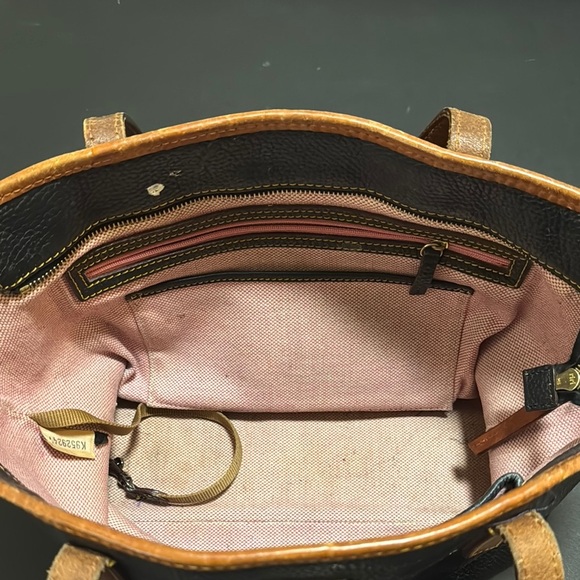 Dooney & Bourke Black and Tan Leather Tote - Picture 6 of 6